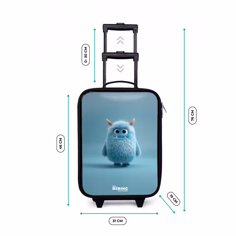 Kinderkoffer - Blauw pluizig monster met hoorns — 7