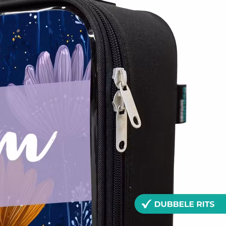 Kinderkoffers met naam - Bloemen - Patroon - Blauw — 6