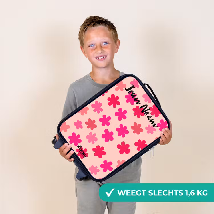 Kinderkoffers met naam - Bloemen - Patroon - Roze — 3