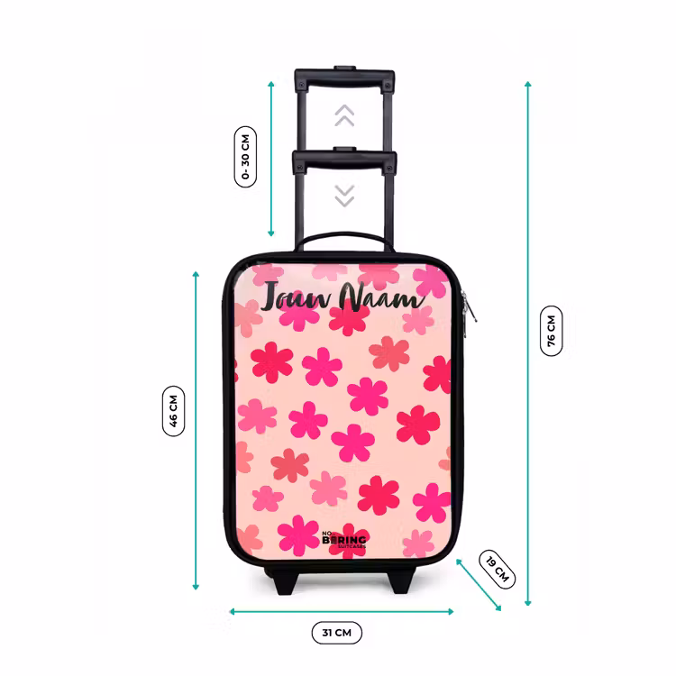 Kinderkoffers met naam - Bloemen - Patroon - Roze — 7