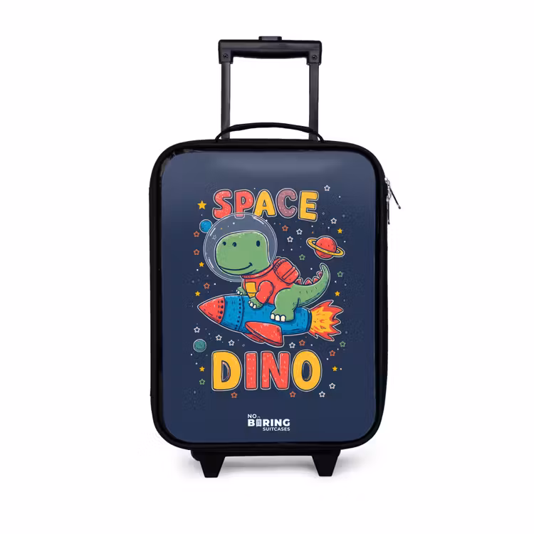Kinderkoffers met naam - Dino - Groen - Raket - Sterren — 1