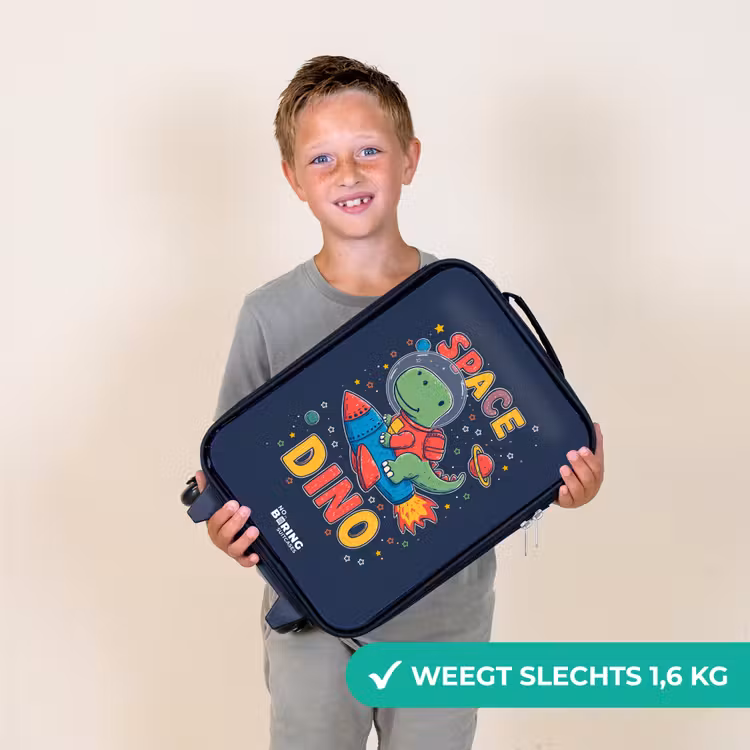 Kinderkoffers met naam - Dino - Groen - Raket - Sterren — 3