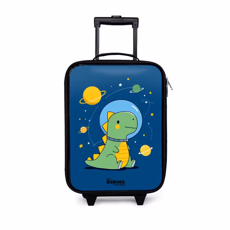 Kinderkoffers met naam - Dino - Planeet - Ster - Blauw — 1