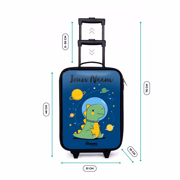 Kinderkoffers met naam - Dino - Planeet - Ster - Blauw — 7