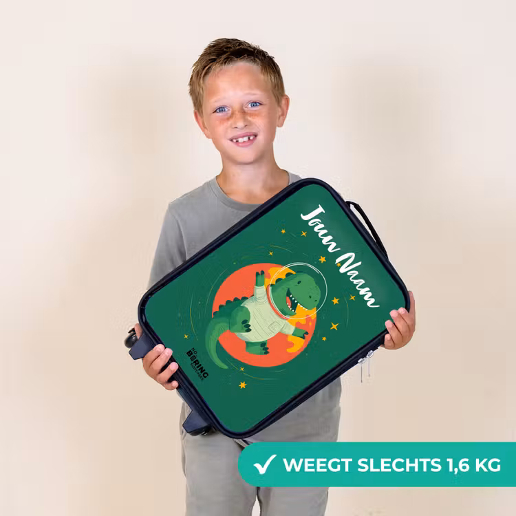 Kinderkoffers met naam - Dino - Planeet - Sterren - Groen — 3