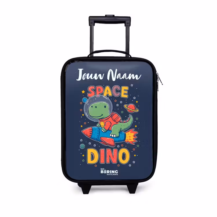 Kinderkoffers met naam - Dinosaurus - Groen - Raket - Sterrenhemel — 1