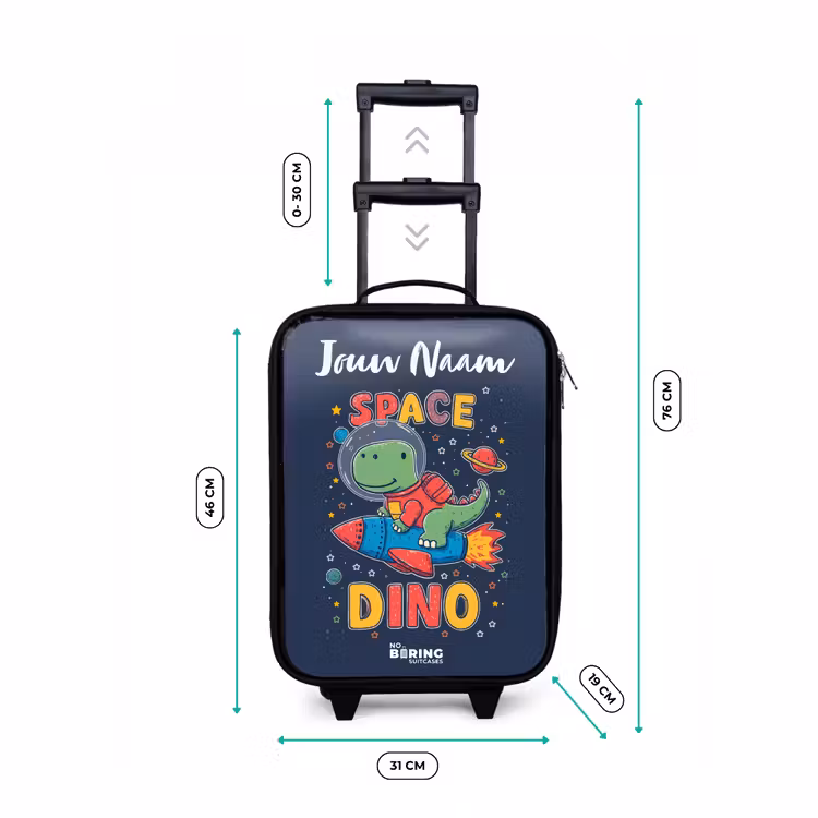 Kinderkoffers met naam - Dinosaurus - Groen - Raket - Sterrenhemel — 7