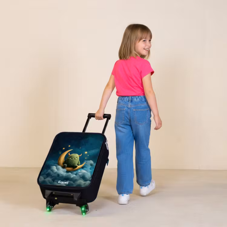Kinderkoffer - Groen monster op maansikkel — 2