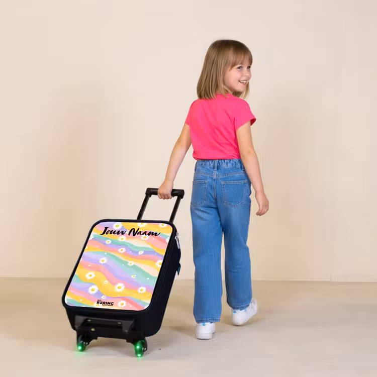 Kinderkoffers met naam - Madeliefjes - Kleurrijk - Pastel — 2