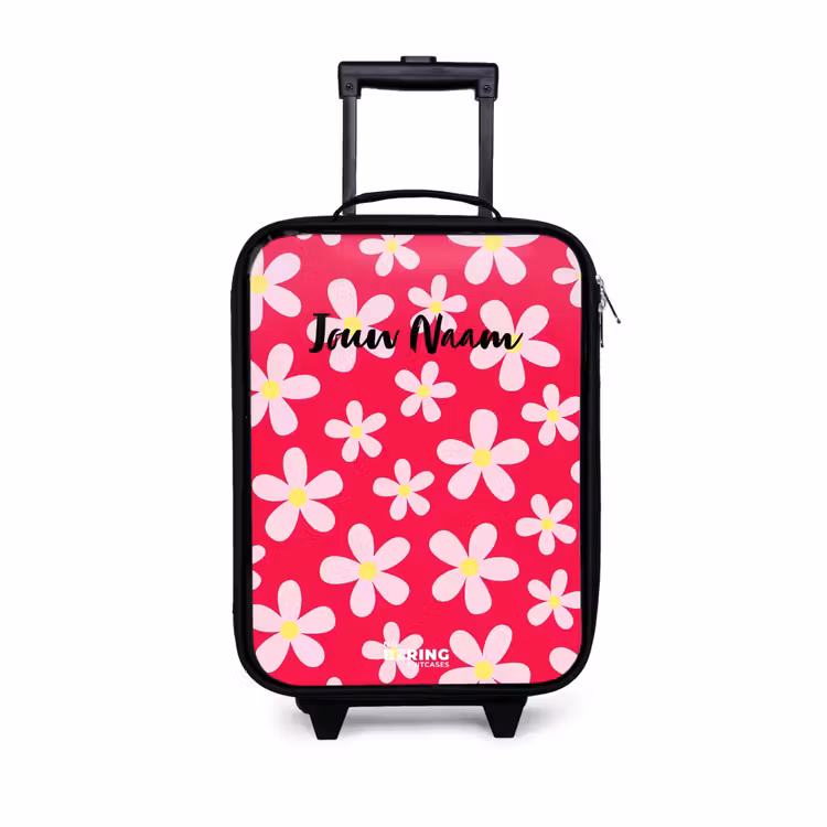 Kinderkoffers met naam - Madeliefjesmania hotpink — 1