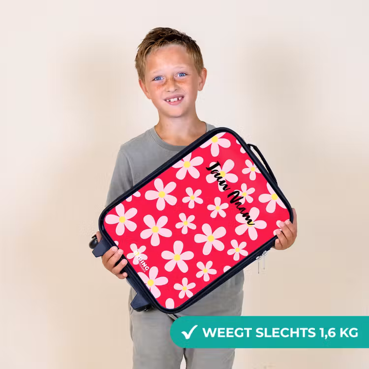 Kinderkoffers met naam - Madeliefjesmania hotpink — 3