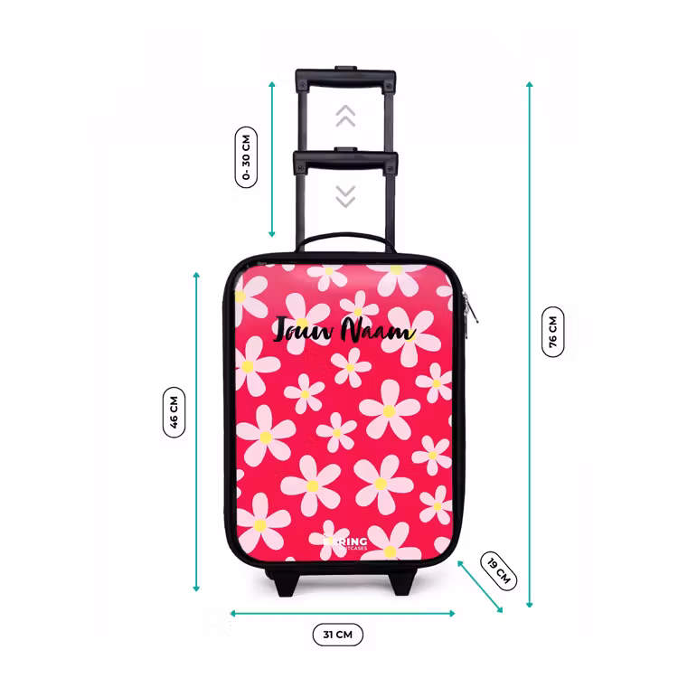Kinderkoffers met naam - Madeliefjesmania hotpink — 7