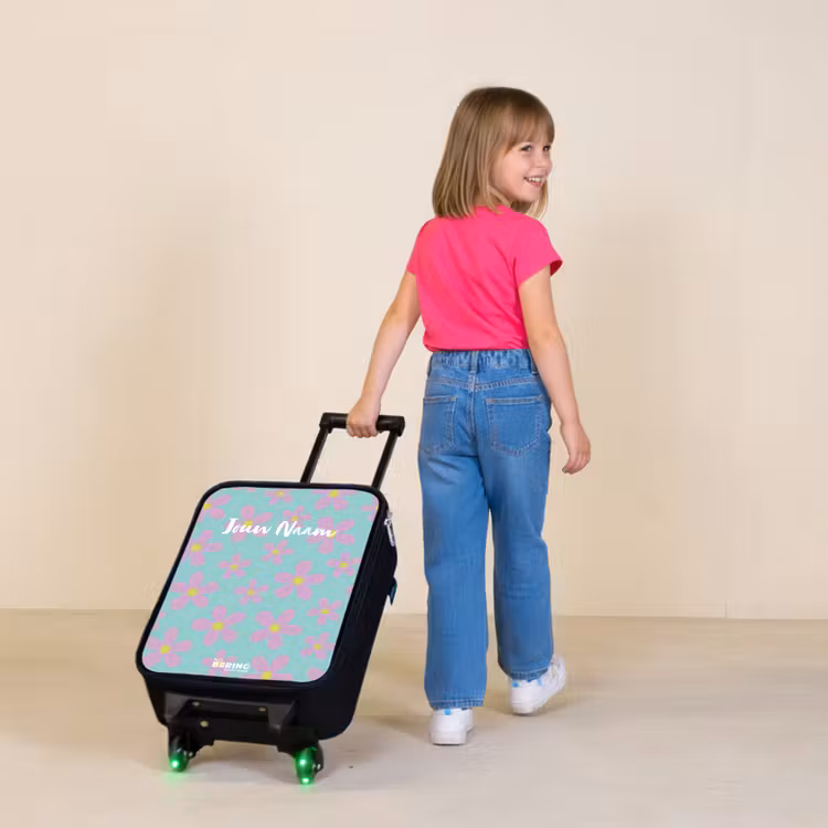 Kinderkoffers met naam - Madeliefjesmania mint — 2