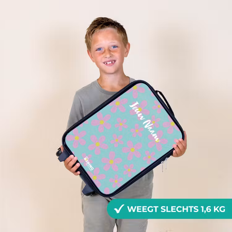 Kinderkoffers met naam - Madeliefjesmania mint — 3