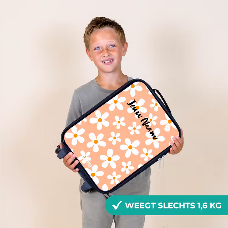 Kinderkoffers met naam - Madeliefjesmania perzik — 3
