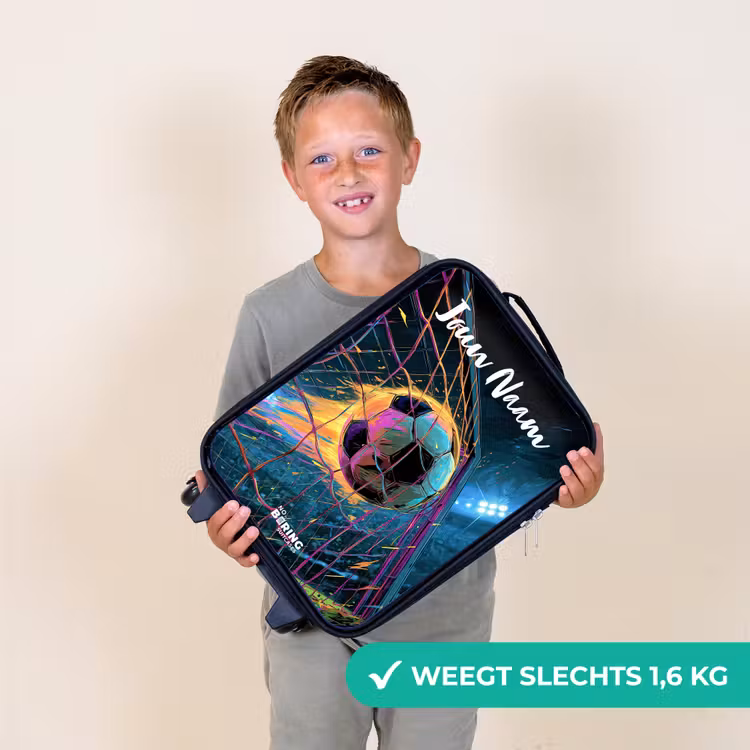 Kinderkoffers met naam - Neon - Net - Voetbal - Kleurrijk — 3
