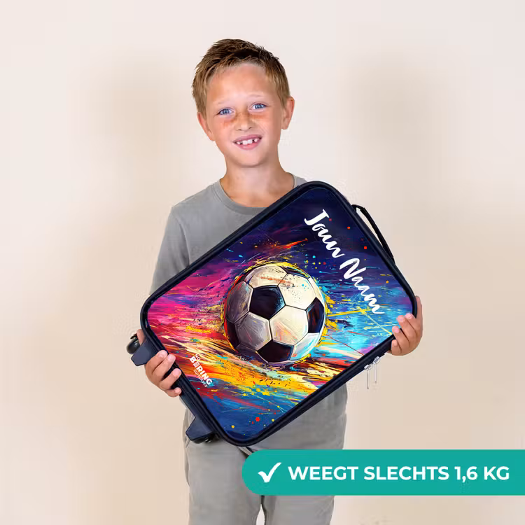 Kinderkoffers met naam - Neon - Voetbal - Kleurrijk — 3