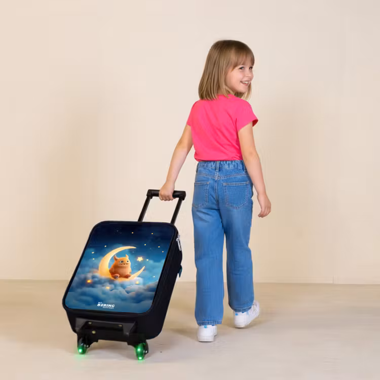Kinderkoffer - Oranje monster op maansikkel — 2