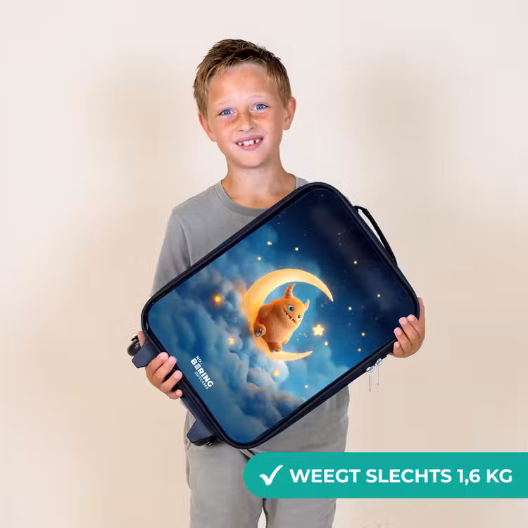 Kinderkoffer - Oranje monster op maansikkel — 3