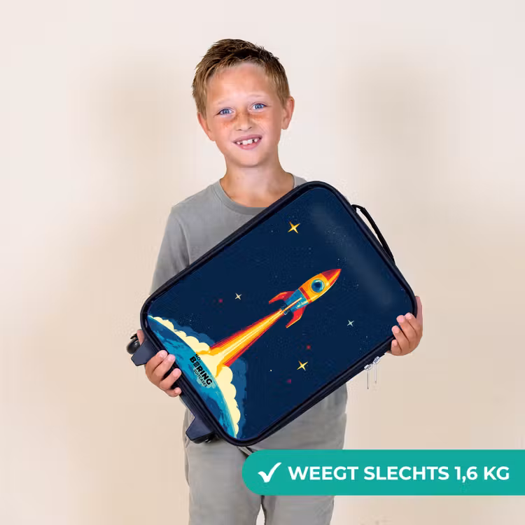 Kinderkoffers met naam - Planeet - Raket - Sterren - Donkerblauw — 3