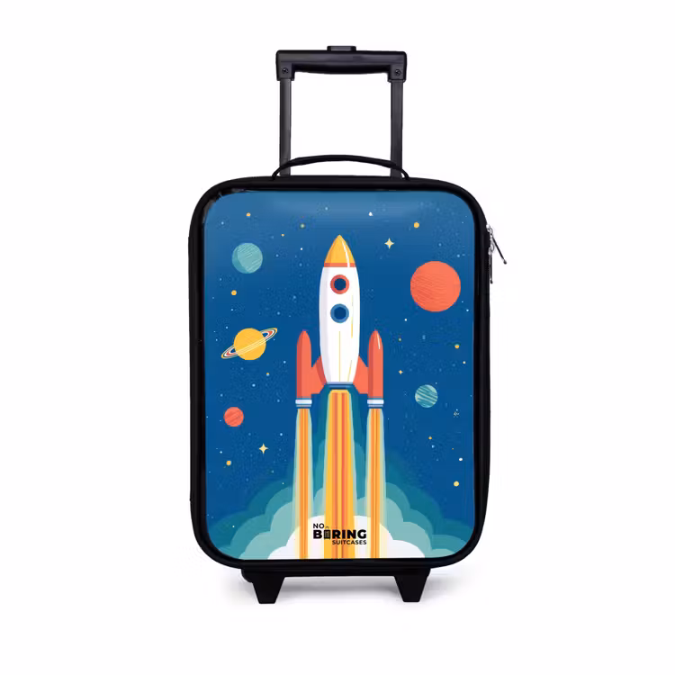 Kinderkoffers met naam - Raket - Planeet - Sterren - Veelkleurig — 1