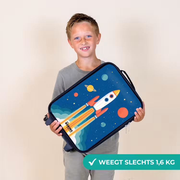 Kinderkoffers met naam - Raket - Planeet - Sterren - Veelkleurig — 3