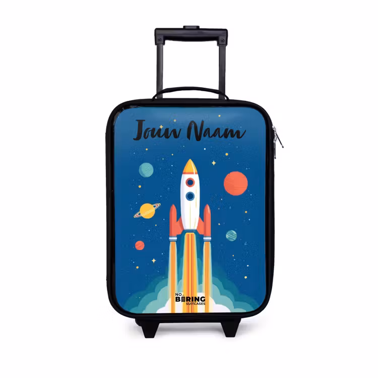Kinderkoffers met naam - Raket - Planeet - Sterren - Veelkleurig — 1
