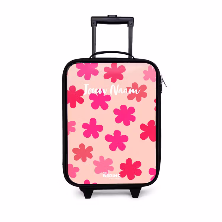 Kinderkoffers met naam - Roze bloemen — 1