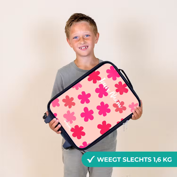 Kinderkoffers met naam - Roze bloemen — 3
