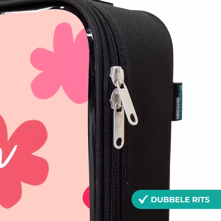 Kinderkoffers met naam - Roze bloemen — 6