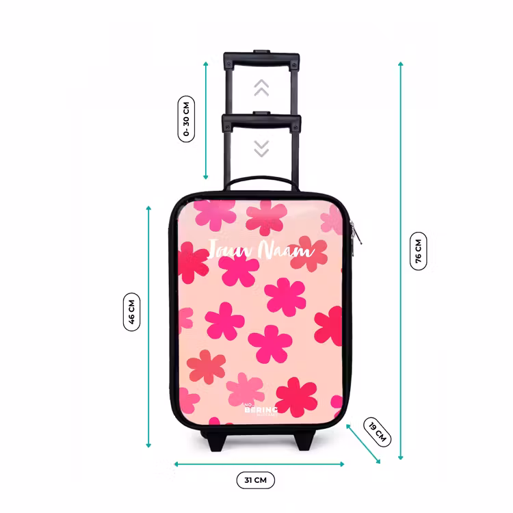 Kinderkoffers met naam - Roze bloemen — 7