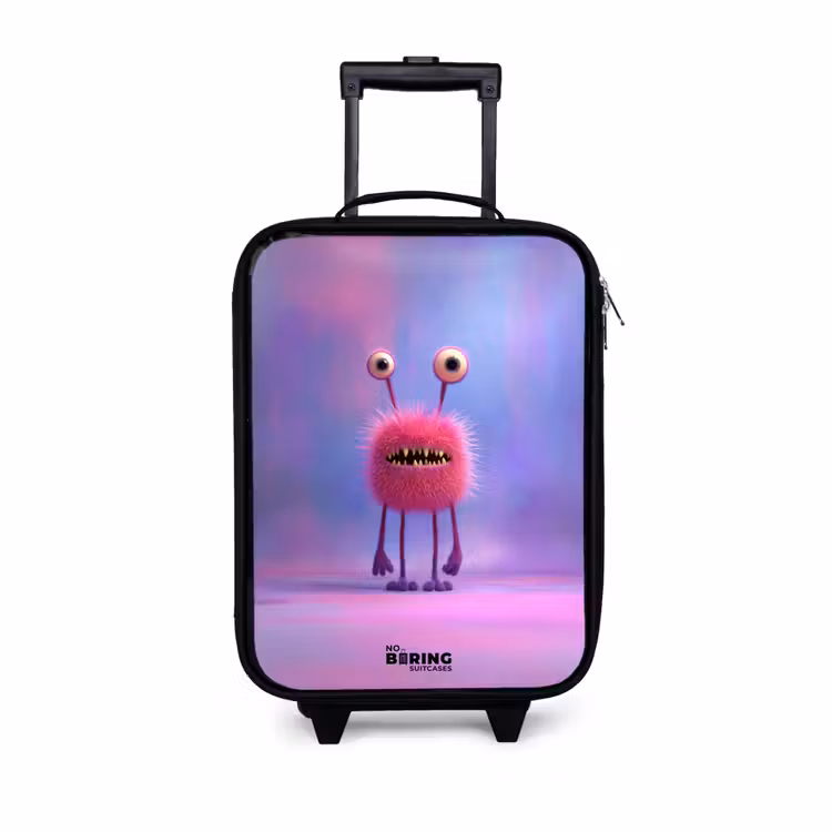 Kinderkoffer - Roze harig monster met grote ogen — 1