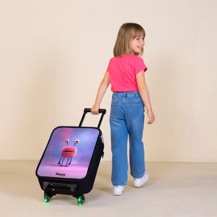 Kinderkoffer - Roze harig monster met grote ogen — 2