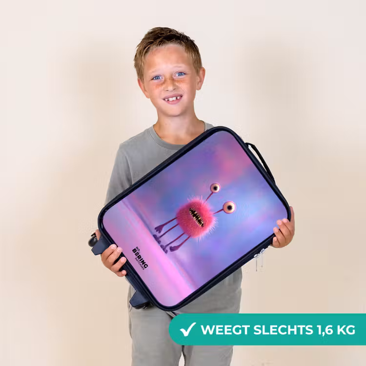 Kinderkoffer - Roze harig monster met grote ogen — 3