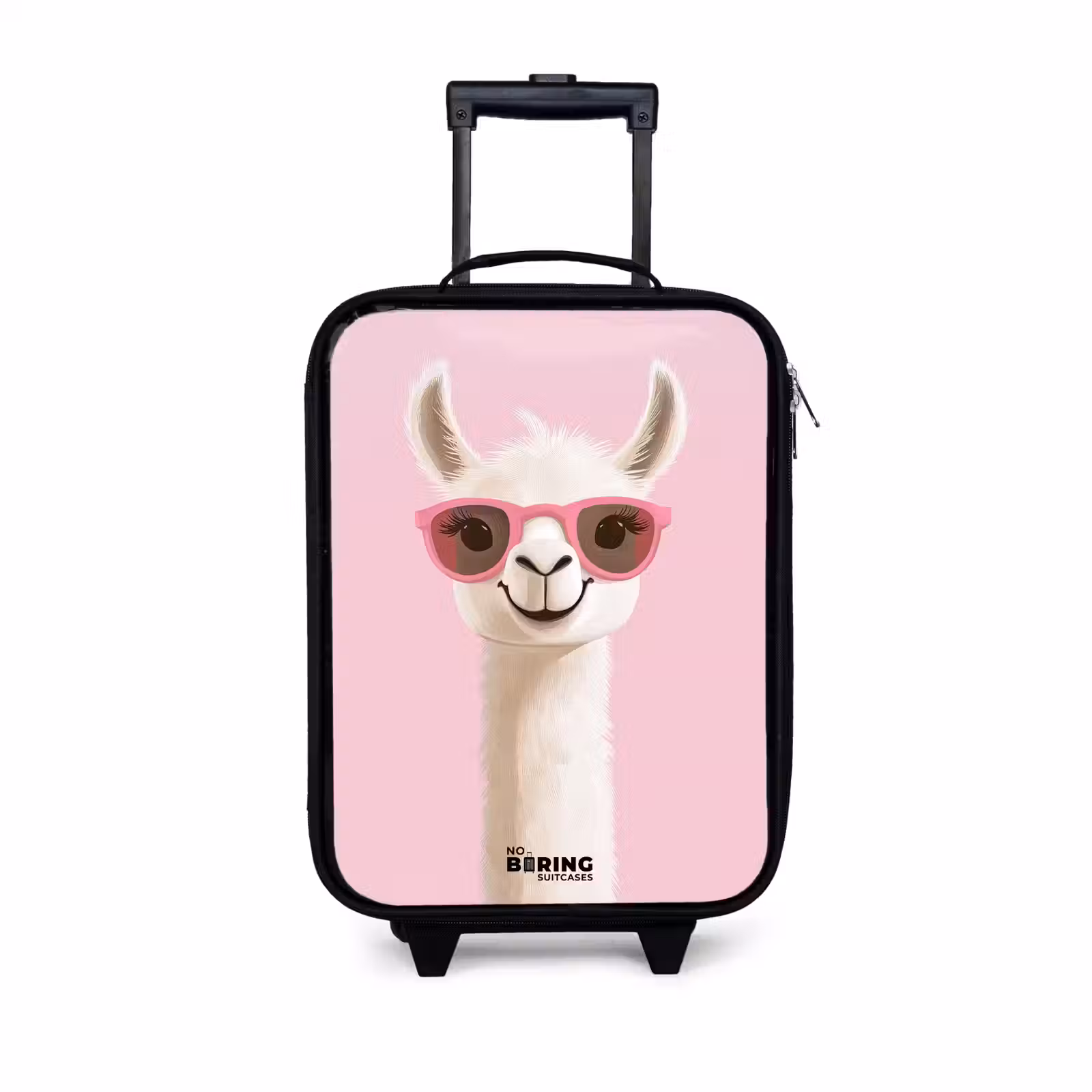 Kinderkoffers met naam - Lama - Wit - Zonnebril - Wimpers — 1