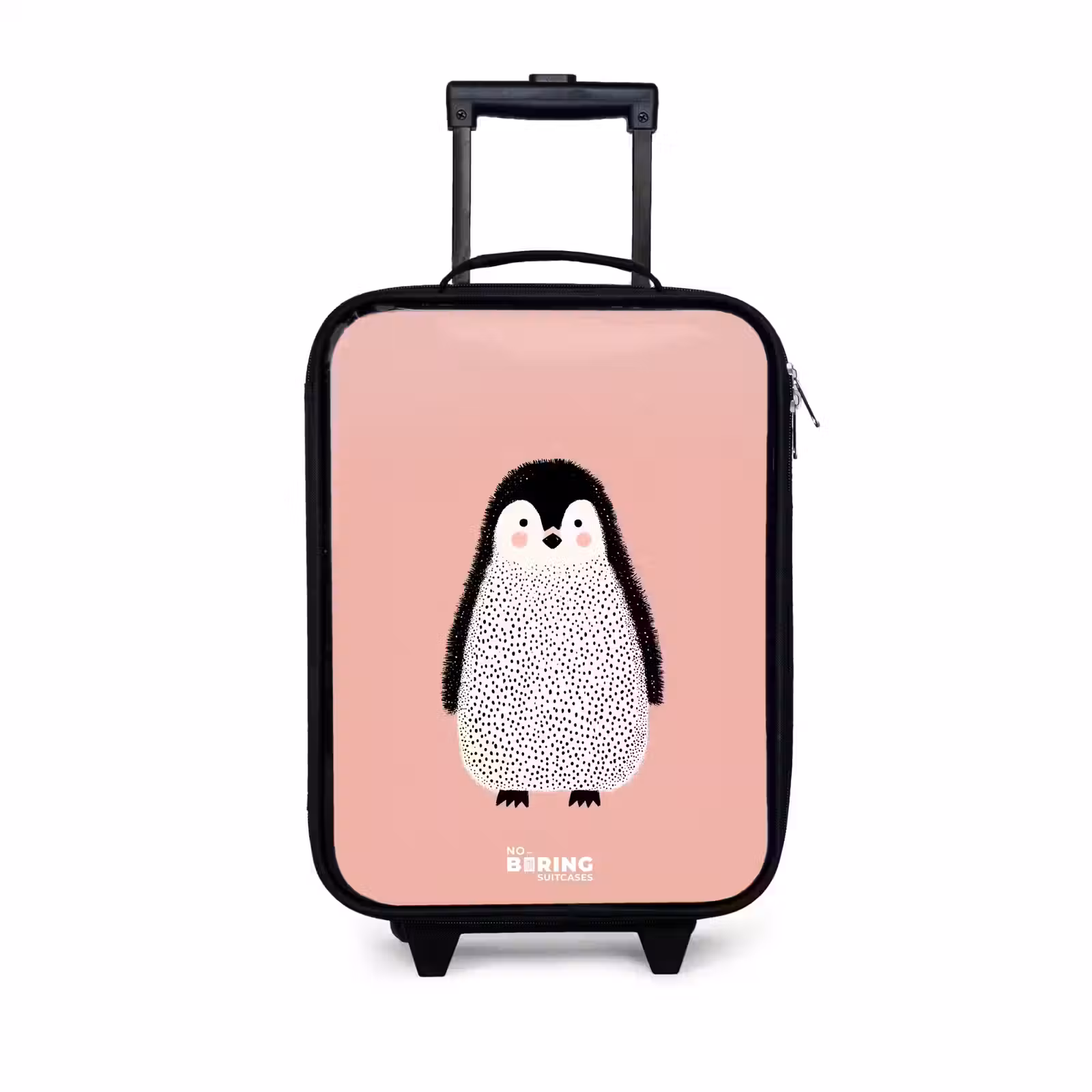 Kinderkoffers met naam - Pinguïn - Stippen - Roze - Minimalistisch — 1