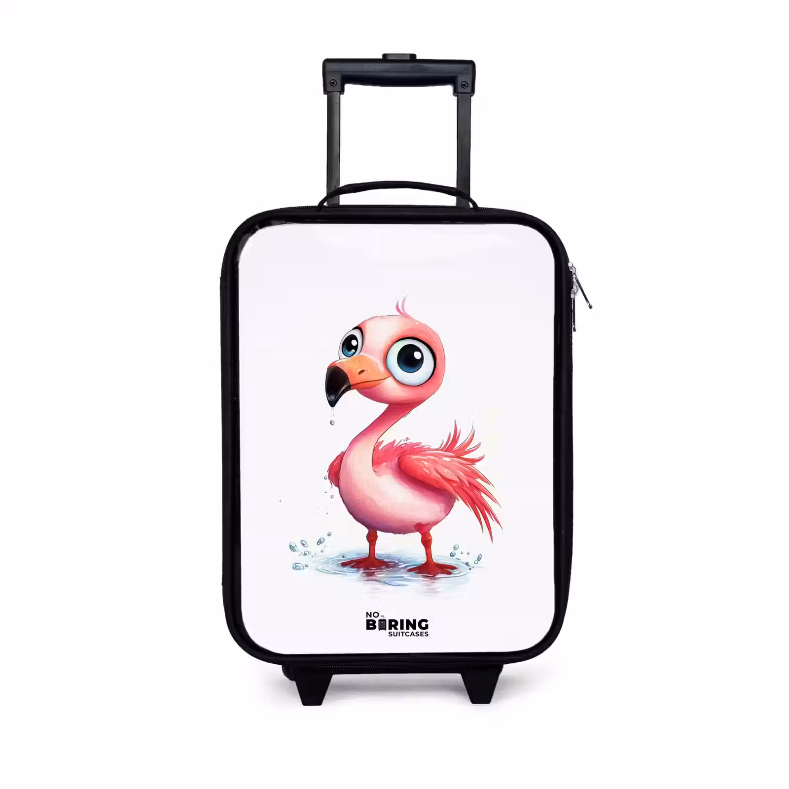 Kinderkoffers met naam - Roze flamingo in het water — 1