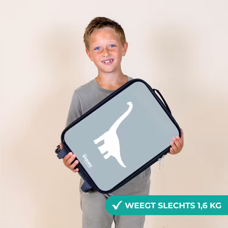 Kinderkoffer - Blauw met Brachiosaurus dino — 3