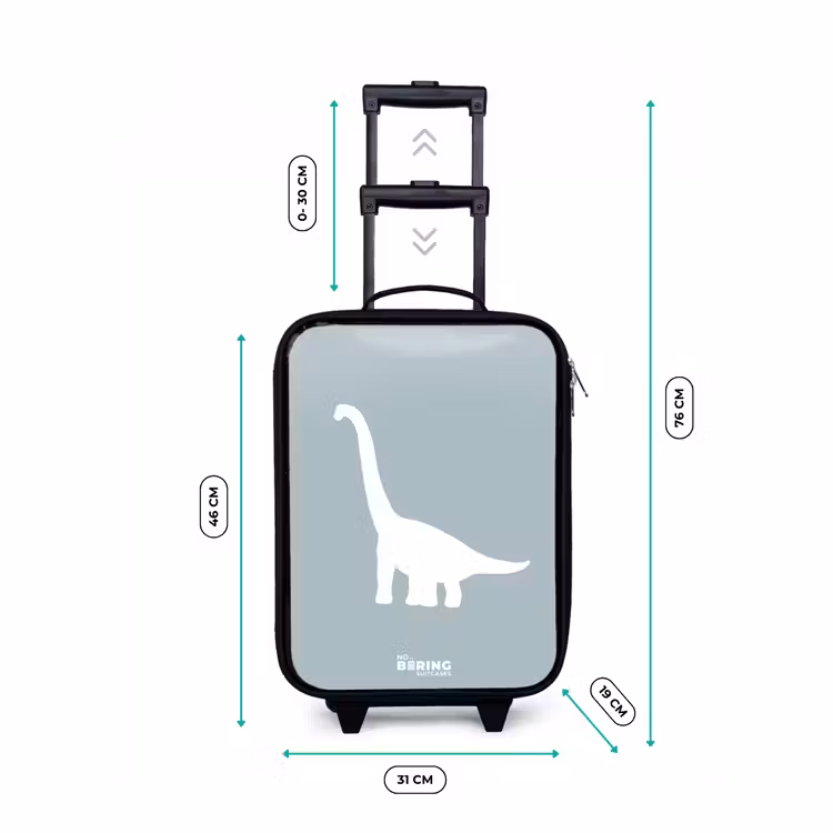Kinderkoffer - Blauw met Brachiosaurus dino — 7