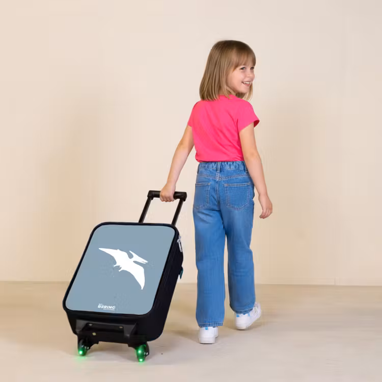 Kinderkoffer - Blauw met Pteranodon dino — 2