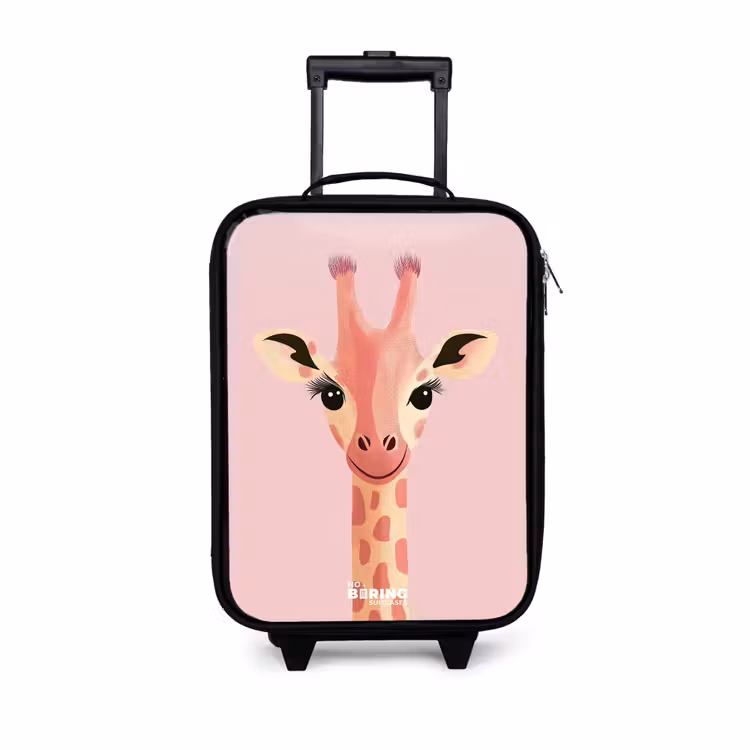 Kinderkoffers met naam - Giraffe - Wimpers - Minimalistisch - Roze — 1