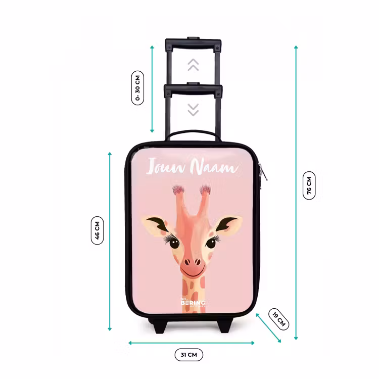 Kinderkoffers met naam - Giraffe - Wimpers - Minimalistisch - Roze — 7