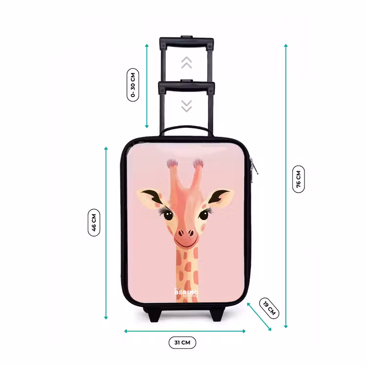 Kinderkoffers met naam - Giraffe - Wimpers - Minimalistisch - Roze — 7