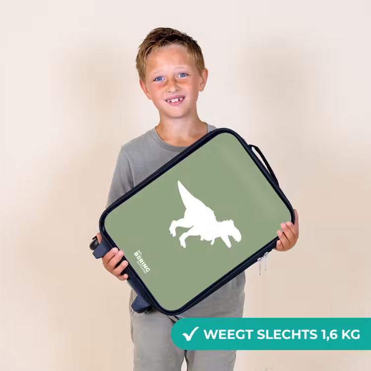 Kinderkoffer - Groen met T-rex dino — 3
