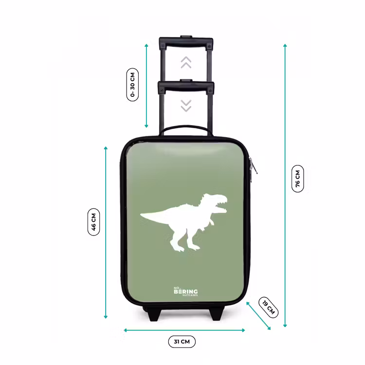 Kinderkoffer - Groen met T-rex dino — 7