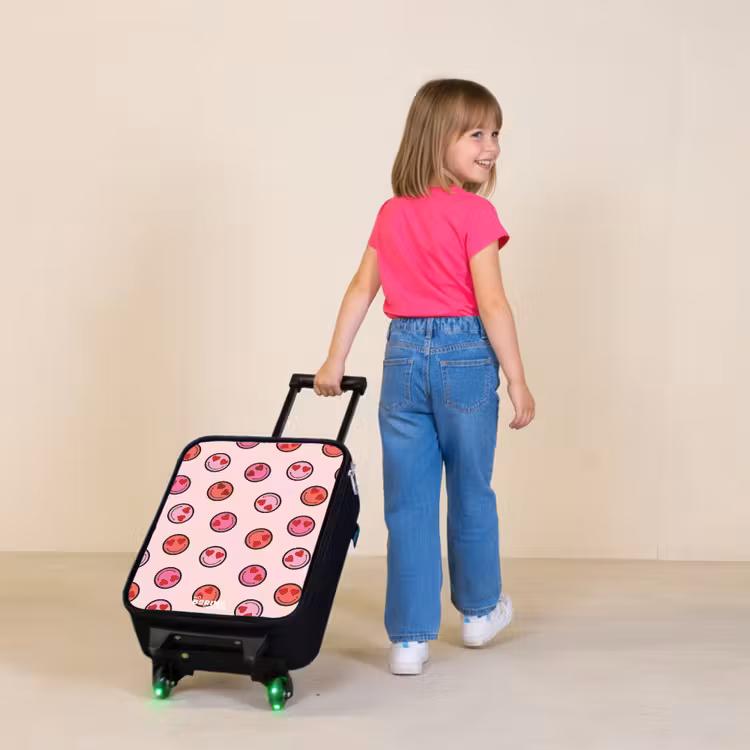Kinderkoffers met naam - Hartje - Smiley - Patroon — 2