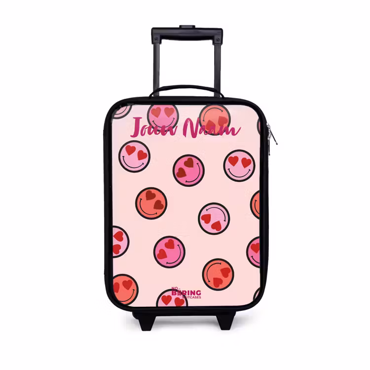 Kinderkoffers met naam - Hartje - Smiley - Patroon — 1