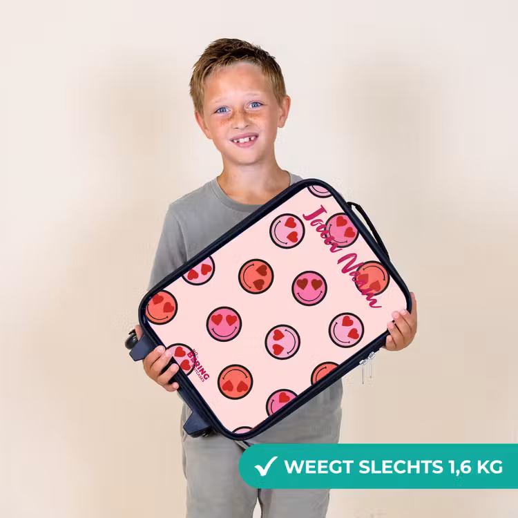 Kinderkoffers met naam - Hartje - Smiley - Patroon — 3