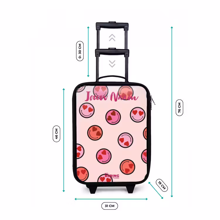 Kinderkoffers met naam - Hartje - Smiley - Patroon — 7