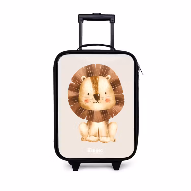 Kinderkoffer - Leeuw illustratie met beige achtergrond — 1